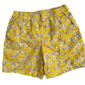 Lands' End Bermuda Shorts Women SZ 8 Multi Lemon Print elastic waist Pocket